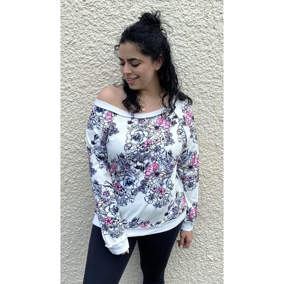 She & Sho Daisy Slouchy Top, White - Picture 4 of 4